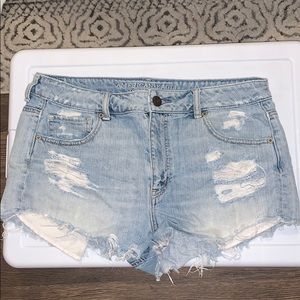 AE high waisted denim shorts